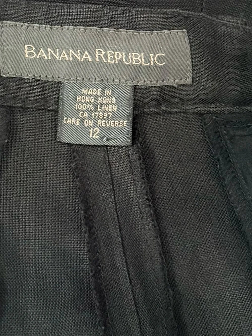 Banana Republic 100% Linen High Waisted Dress Pants - Black Size 12